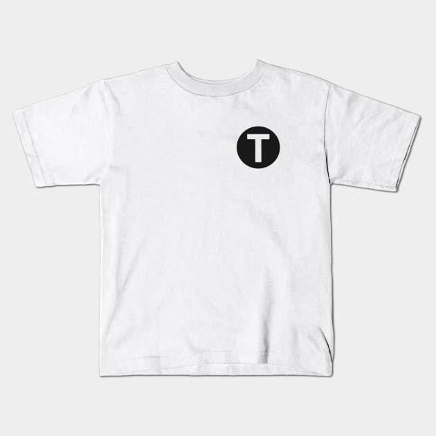 letter t white Kids T-Shirt by persa